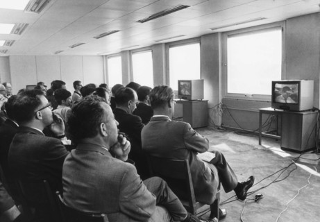 Life broadcast of a Blick editorial staff conference, 1968