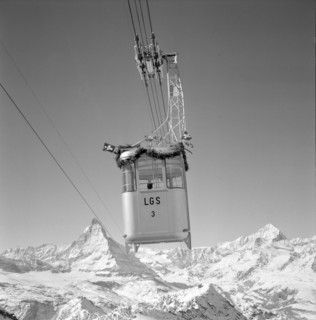 Cableway Gornergrat with Matterhorn 1957