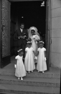 Elpidio Olympio marrying Marie Houphouet Boigny in Geneva, 1967