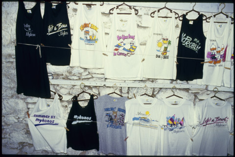 T-shirt stall on Mykonos 1987