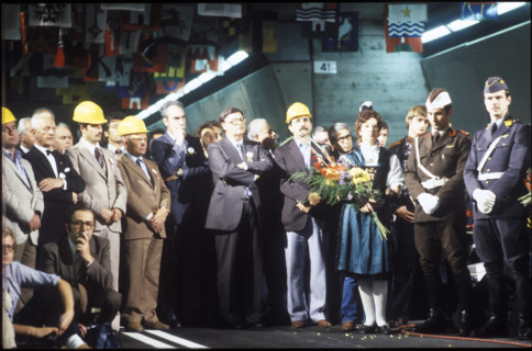 Gotthard motorway tunnel: opening ceremony 1980