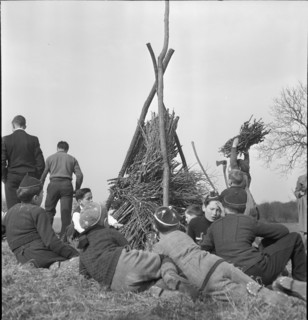 Symbolic burning of winter in Biel-Benken, circa 1948