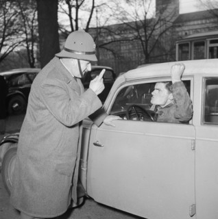 Policeman Squabbles with Car Driver, 1950