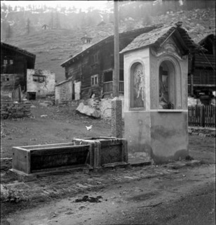 Wayside shrine in the Walser village Bosco Gurin 1956
