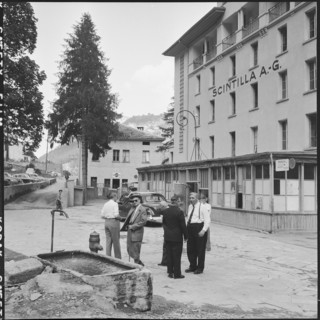 Federal councilors visiting St. Niklaus, Valais; 1957