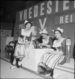 hostesses in dutch traditional costume