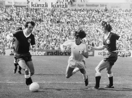 Cup final 1976: FC Zurich - Servette Geneva; Müller, Schweiwiler, Bizzini