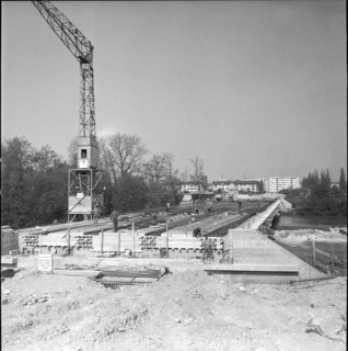 Bridge over the Pine under construction; 1960