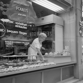 Butcher's shop in Zurich, 1956