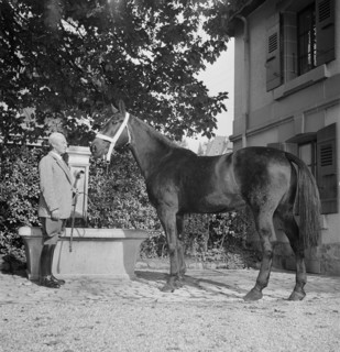 General Guisan and horse Nobs, 1954