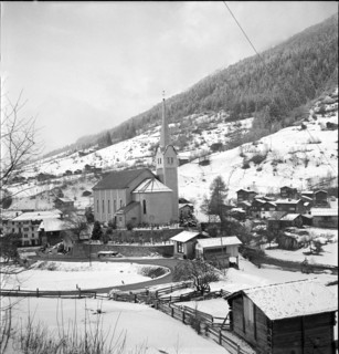 Church and village of Fiesch 1950