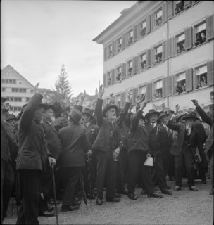 Old man at the voter's meeting, Trogen 1940