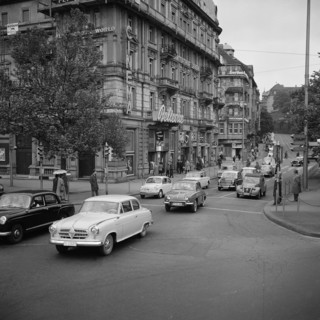 Traffic at Whitsun in Zurich, 1961