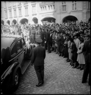 WW 2: Memorial service for US president Roosevelt, Berne 1945