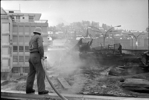 Fire at Lucerne main station 1971