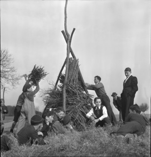 Symbolic burning of winter in circa 1948