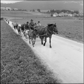 On the way to the horse market of Chaindon-Reconvilier, 1952