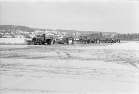 Zurich Kloten airport covered in snow, 1969
