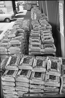 Romanian tomatoes, freight at Zurich-Kloten Airport 1966