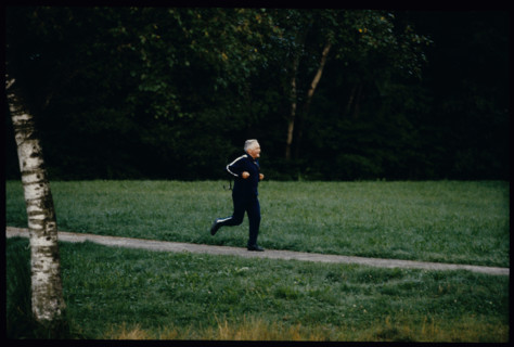 Georges-André Chevallaz jogging in 1979