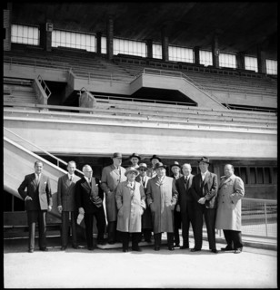 WC 1954: FIFA committee inspecting Pontaise stadium