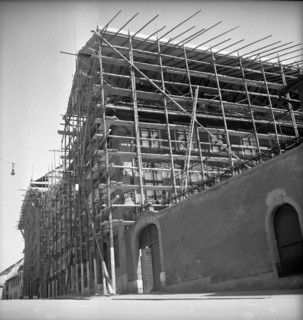 WW 2: bomb airdrop, dropping; rebuilding, Schaffhausen 1944.