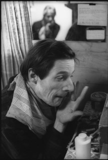 Dimitri putting make-up on, 1970