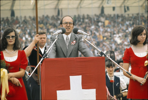 Swiss Federal Wrestling Festival 1974: Member of Federal Council Furgler