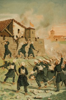 History of Spain. First Carlist War (1833-1840). Taking of Beceite by Carlist troops in August 1834