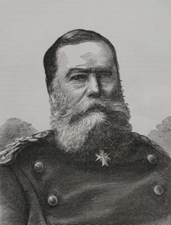 Eduard Vogel von Falckenstein (1797-1885). Prussian infantry general. Portrait. Engraving.