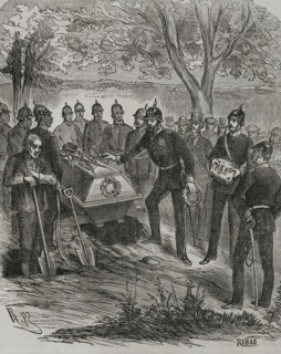Franco-Prussian War (1870-1871). Burial of the French General Abel Douay (1809-1870) by Prussian