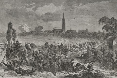 Franco-Prussian War (1870-1871). Siege of Strasbourg (15 August-28 September 1870). Combat between