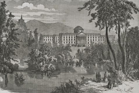 Wilhelmshohe Palace, at the Prussian city of Kassel. General view. After being taken prisoner at