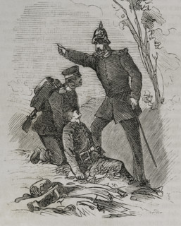 Franco-Prussian War (1870-1871). Prussian Military Medical Corps doctor. Engraving. ""Historia de