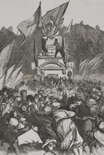 Franco-Prussian War (1870-1871). Paris, France. Demonstration at the Place de la Concorde, next to
