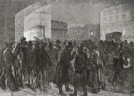 Franco-Prussian War (1870-1871). France. Aspect of the city of Marseille on receiving telegrams