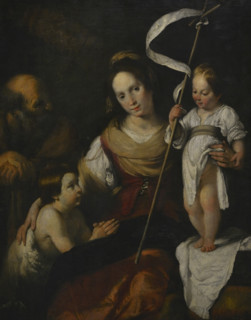 Bernardo Strozzi (1581-1644). Italian painter. Holy Family with the Infant Saint John the Baptist.