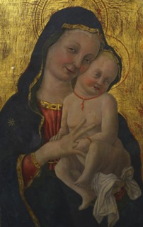 Virgin with Child. Painting attributed to Galasso di Matteo Piva, Italian painter active between