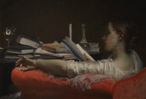 Federico Faruffini (1833-1869). Italian painter. The Reader, 1864-1865. Oil on canvas, 40,5 x 59 cm