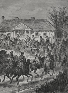 Russo-Turkish War (1877-1878). Russian Imperial Army. A Don Cossacks sotnia heading for Kischeneff.
