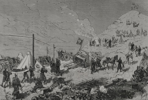 Russo-Turkish War (1877-1878). Balkan Pass. Taking of the St. Nicholas redoubt by the Russian Army.