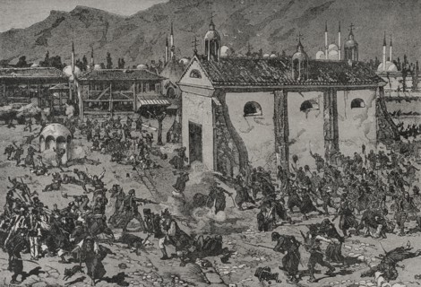 Russo-Turkish War (1877-1878). Yeni-Zaghra. Slaughter of Bulgarians executed by the Turks on 15