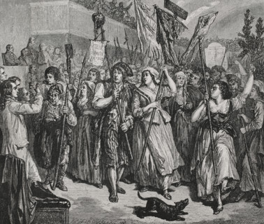 French Revolution. Paris. Demonstration of 20 June 1792. Sans-culottes armed with pikes invading
