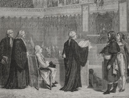 French Revolution. Judgment of King Louis XVI of France, December 1792. Louis XVI appears before