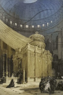 Jerusalem. Tomb of Jesus Christ. Church of the Holy Sepulchre. Engraving by Emile Rouargue. Later