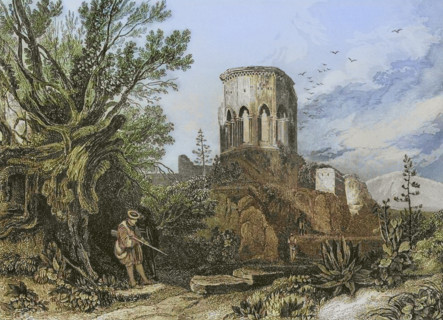 Samaria. Ruins of the city in the mountainous region of ancient Canaan. Engraving by Aubert. Later