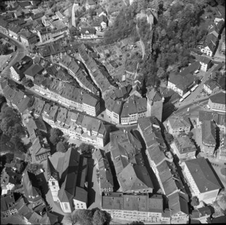 Baden, aerial photograph of the old town; 1957