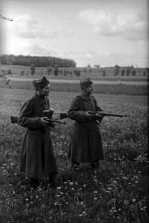 Swiss soldiers at the German border 1945