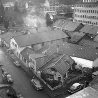Geneva: Café du Dio and Salvation Army in the Plainpalais district; 1959