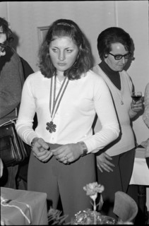Reception for downhill world champion Annerösli Zryd, Adelboden 1970